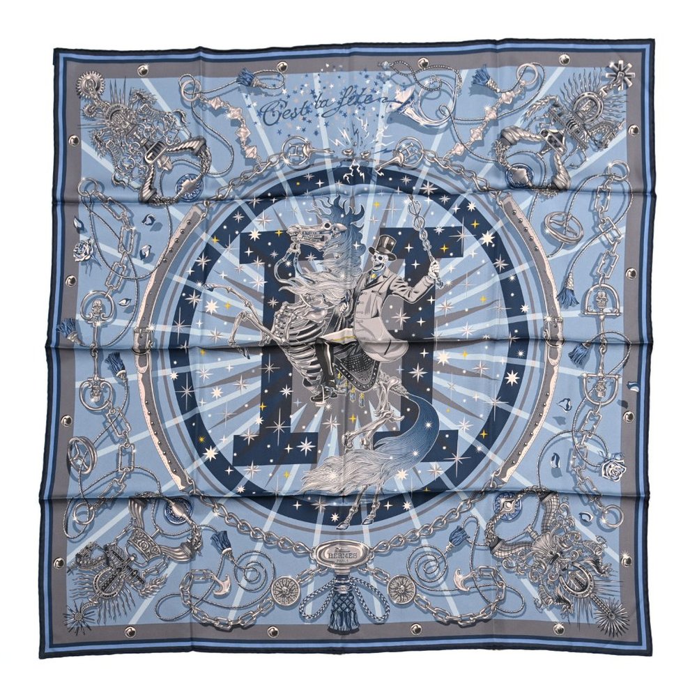 NWT Hermes C'est la Fete double face scarf 90